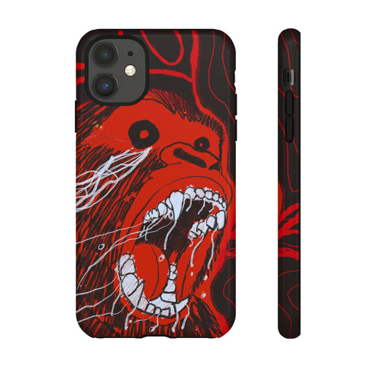 Phone Case — Red Screaming Ape Graphic Protective Cover