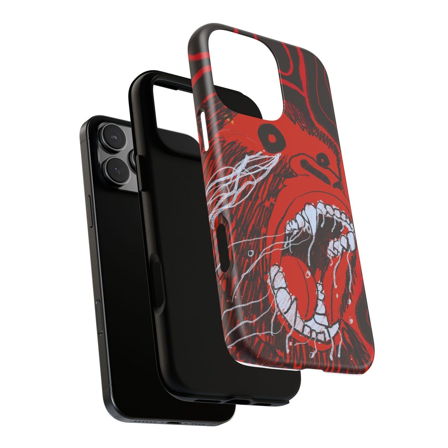 Phone Case — Red Screaming Ape Graphic Protective Cover