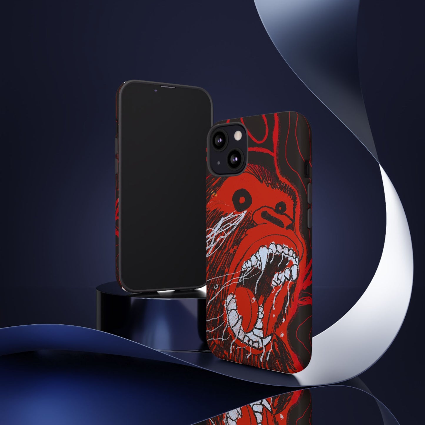 Phone Case — Red Screaming Ape Graphic Protective Cover