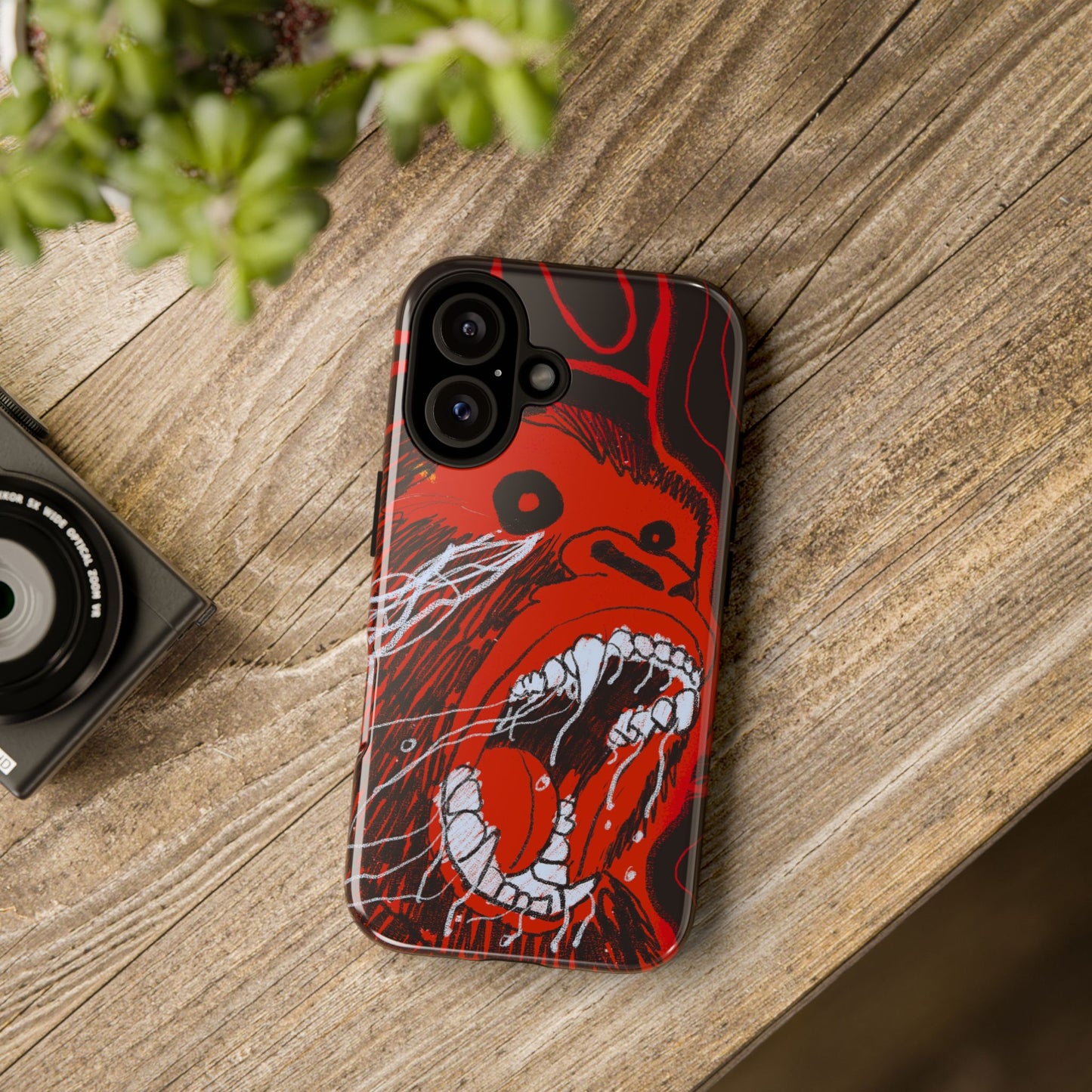 Phone Case — Red Screaming Ape Graphic Protective Cover