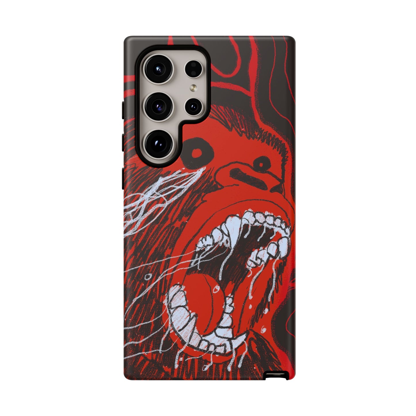 Phone Case — Red Screaming Ape Graphic Protective Cover