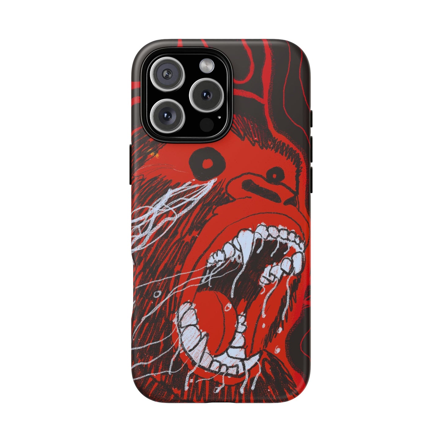 Phone Case — Red Screaming Ape Graphic Protective Cover