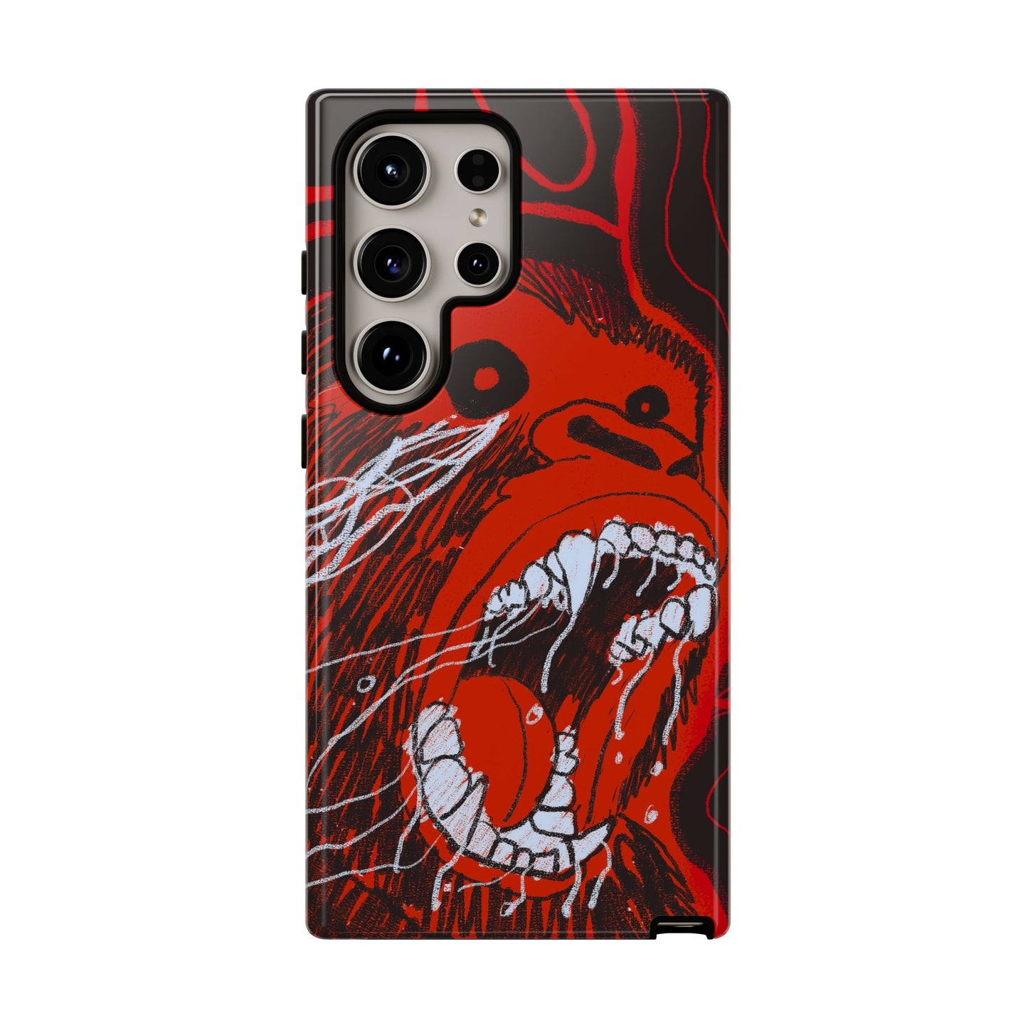 Phone Case — Red Screaming Ape Graphic Protective Cover