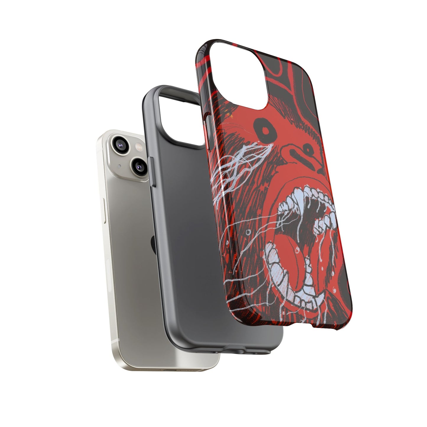 Phone Case — Red Screaming Ape Graphic Protective Cover