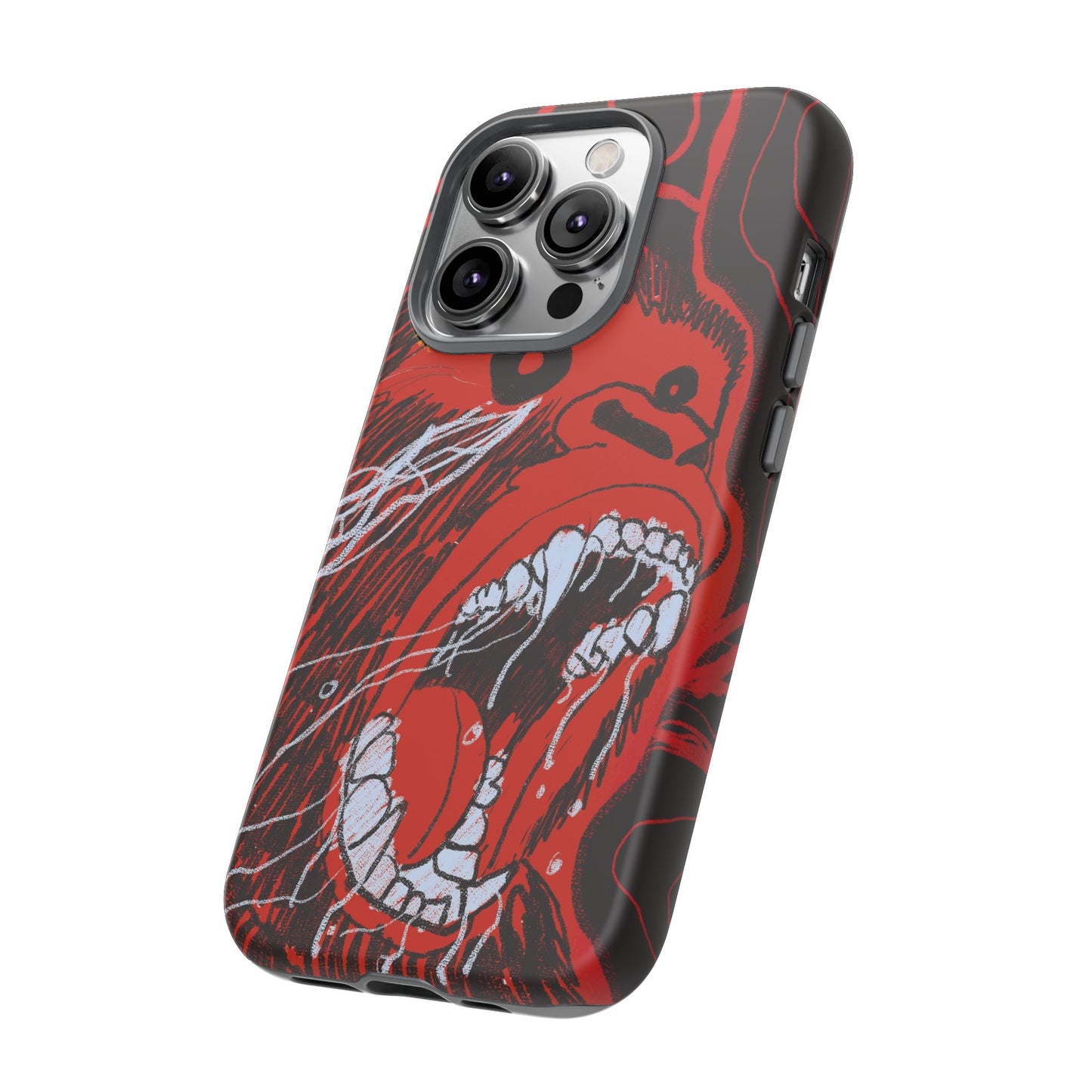 Phone Case — Red Screaming Ape Graphic Protective Cover