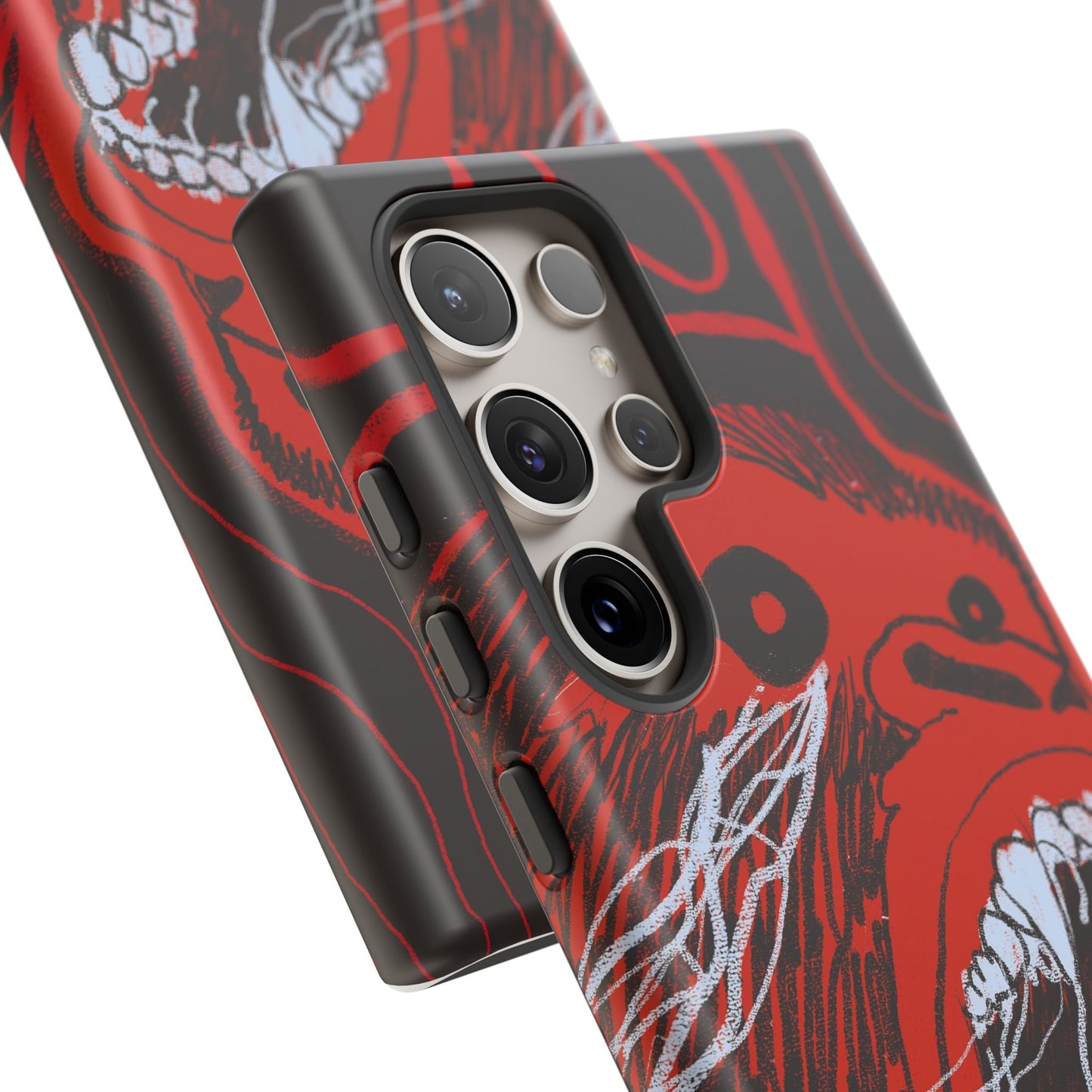 Phone Case — Red Screaming Ape Graphic Protective Cover