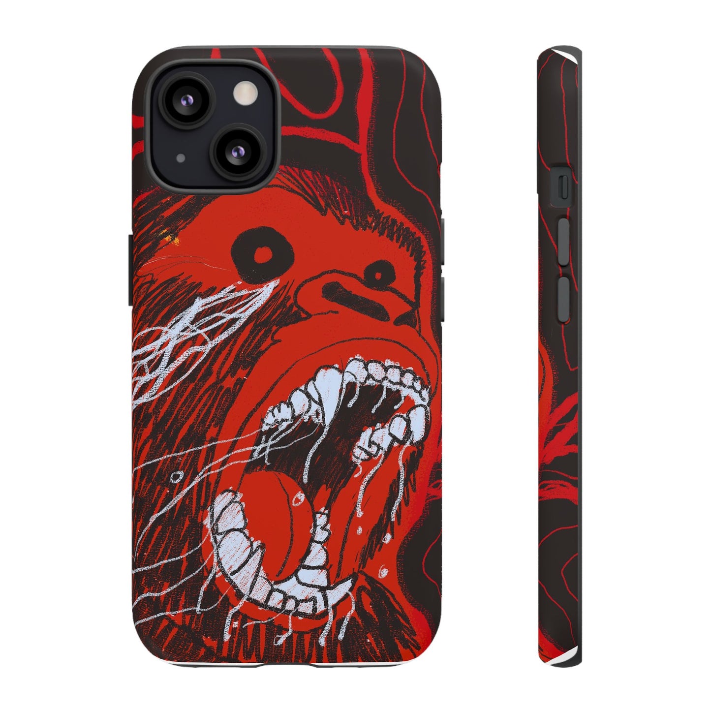 Phone Case — Red Screaming Ape Graphic Protective Cover