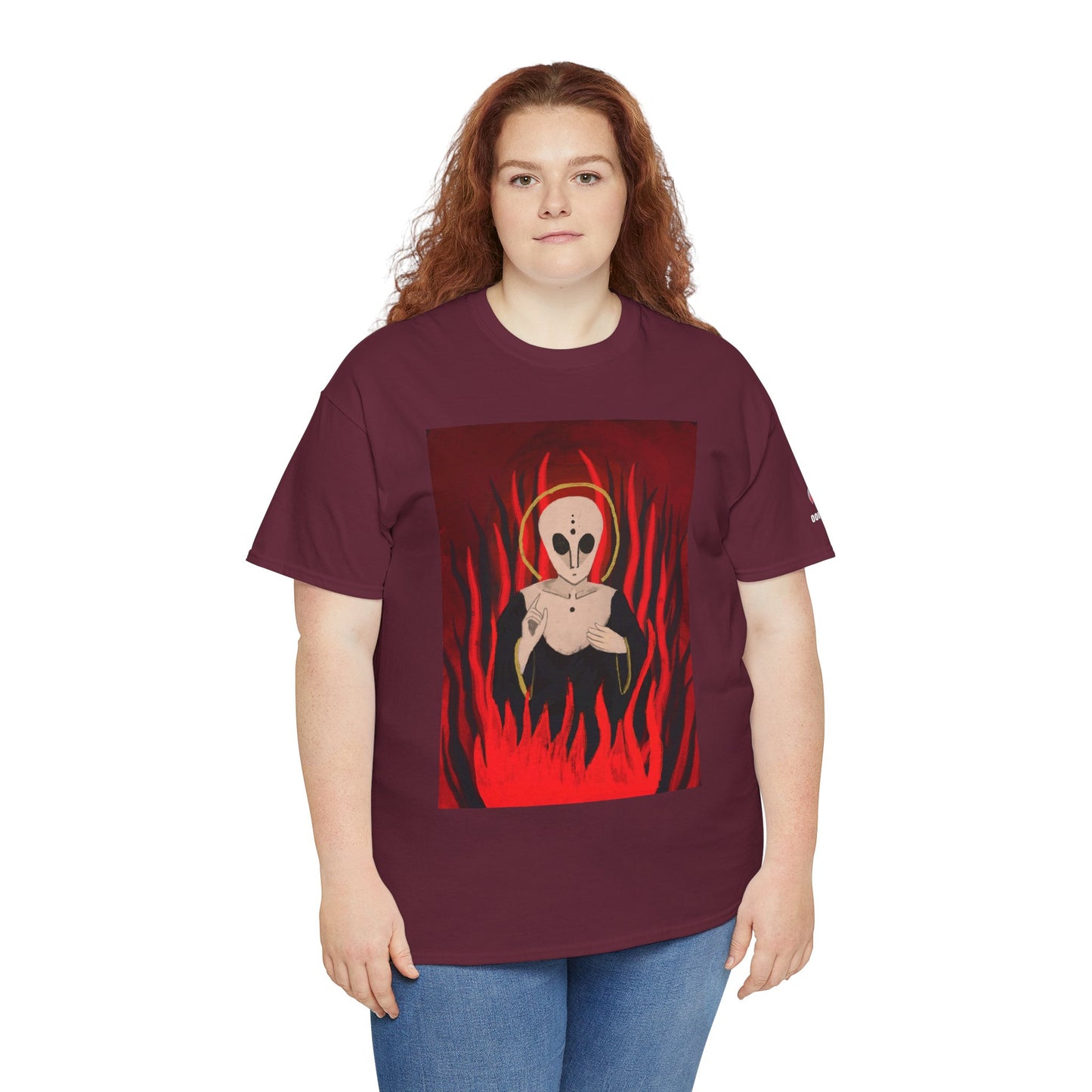 El Reino Perdido T‑Shirt — Spooky Alien Graphic Tee with Flames