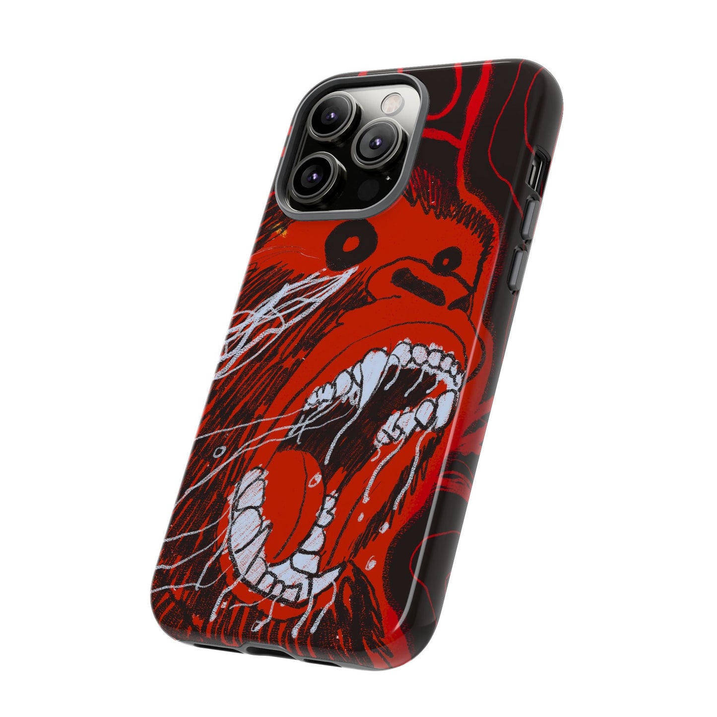 Phone Case — Red Screaming Ape Graphic Protective Cover