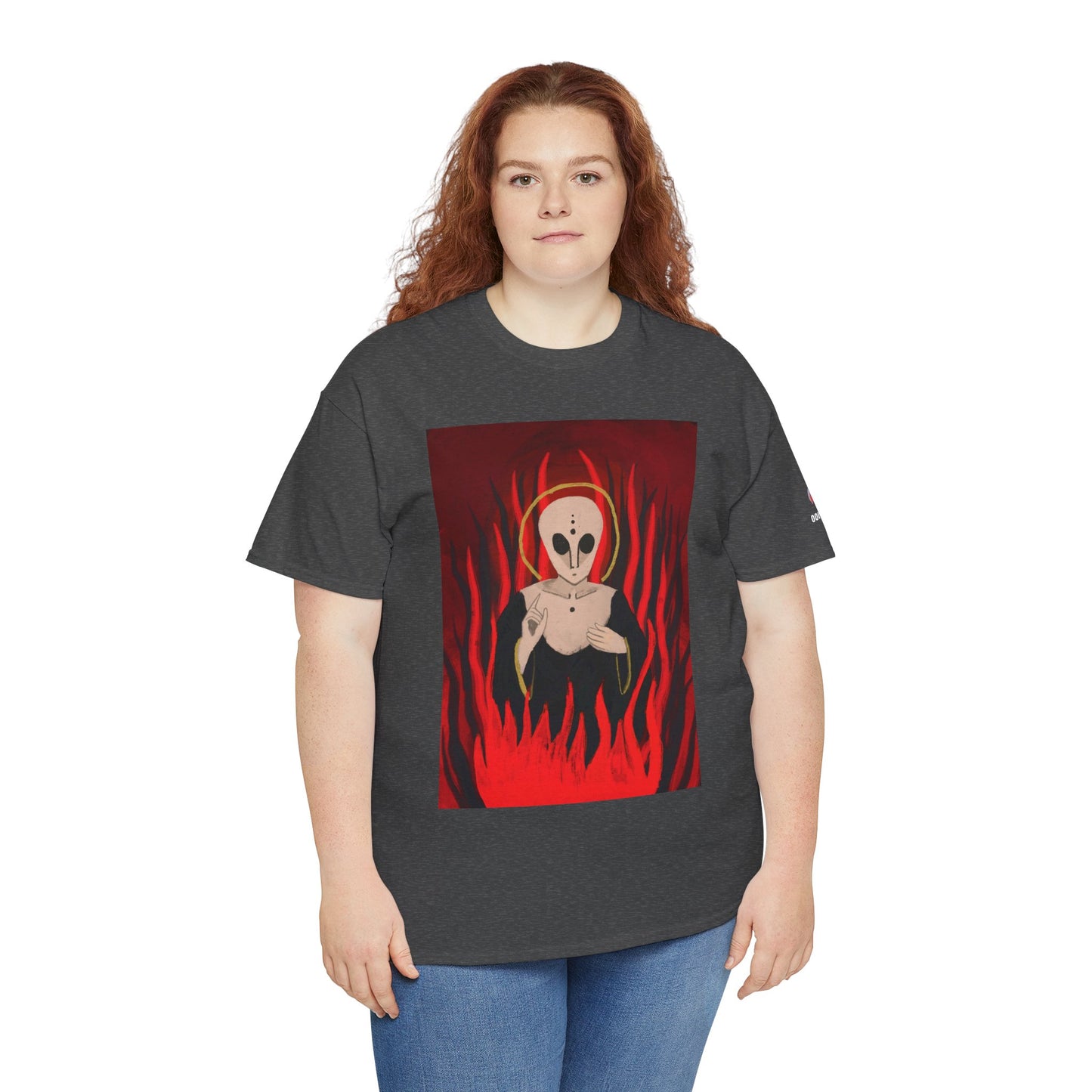 El Reino Perdido T‑Shirt — Spooky Alien Graphic Tee with Flames