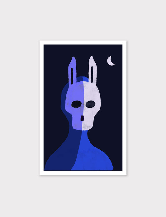 Conejo y luna - Print